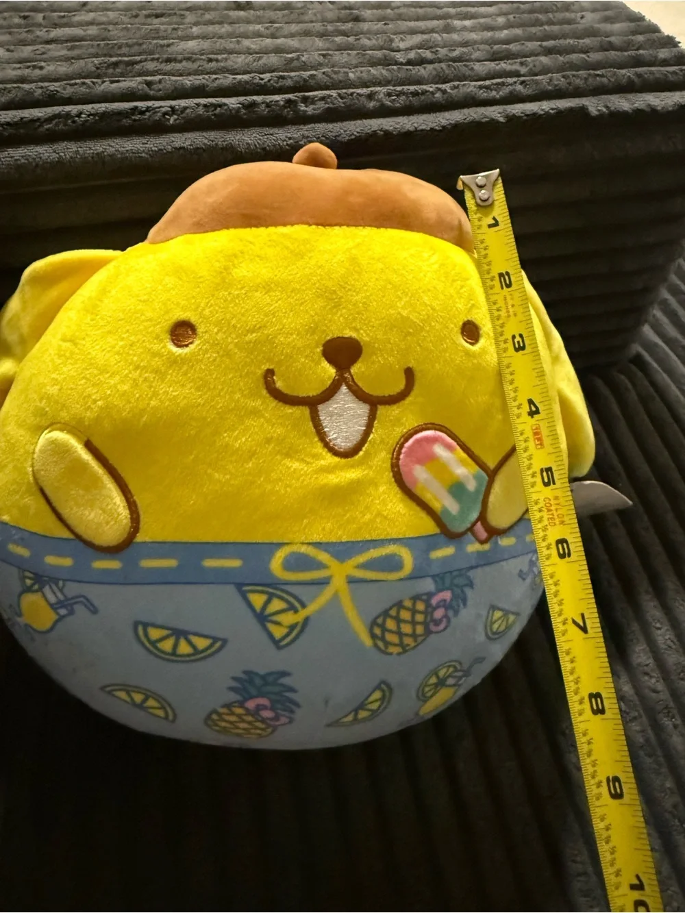 Sanrio Pompompurin Plush in Yellow and Blue Shorts